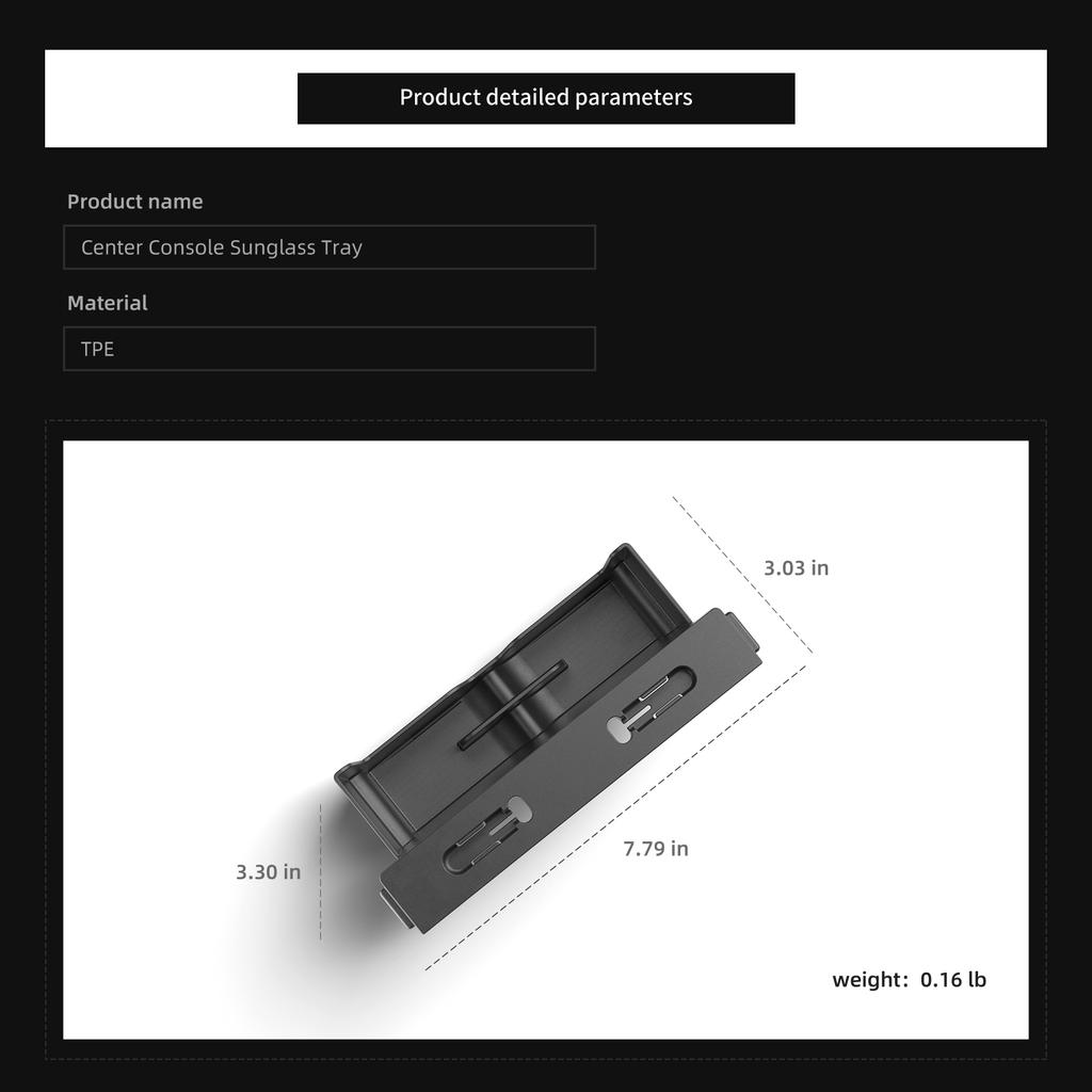 LUCKEASY Central Console Glasses Storage Box for Tesla Model Y 2025 Sunglasses Storage Tray Automotive Interior Accessories 1pc