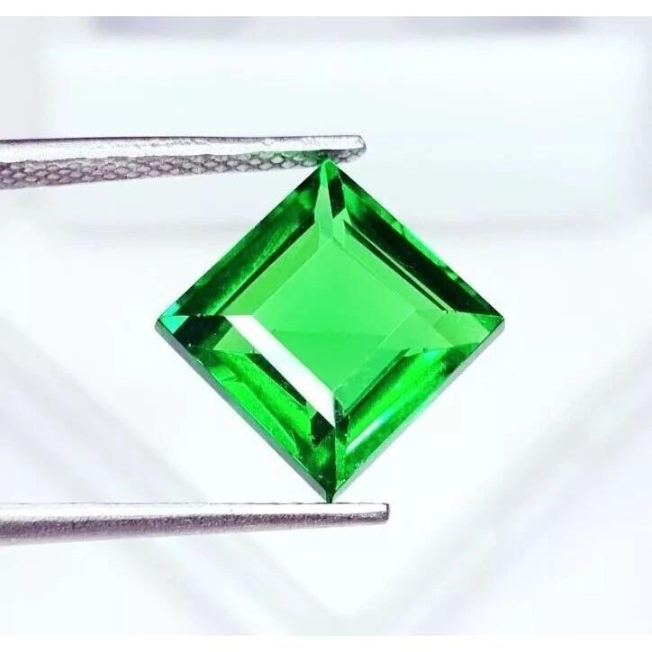Tsavorite Garnet Green Natural 10+ Ct Princess Cut Stunning Certified Gemstone