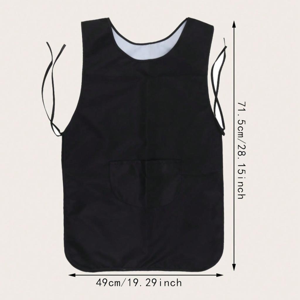 1pc Cooking Apron, Waterproof Oilproof Apron, Kitchen Apron Kitchen Coverall With Pockets, Cooking Vest, Restaurant,Cafe Service Supplies