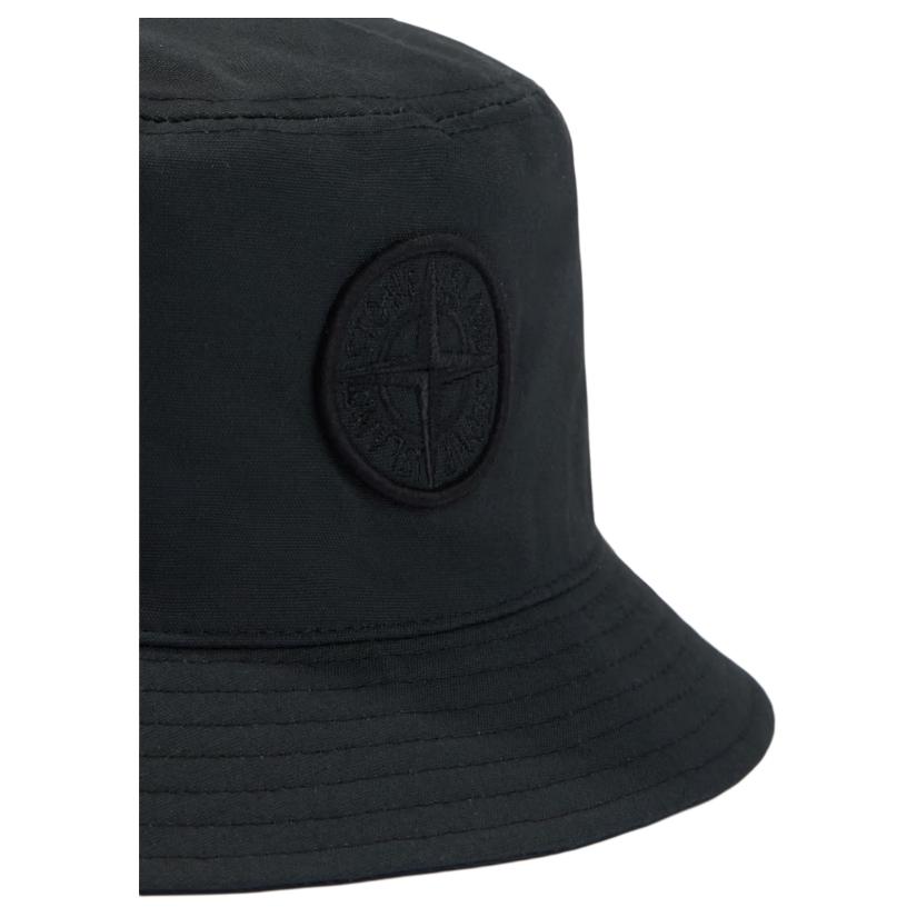 STONE ISLAND Logo Cotton Fisherman Hat Unisex Hats Black 811598161-V0029