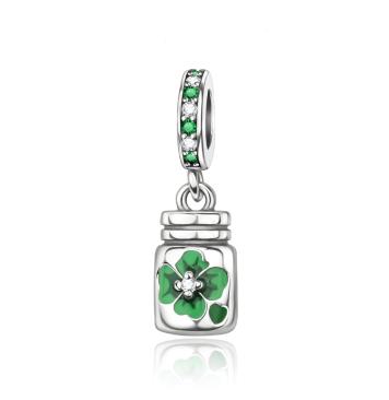 Luckly Four Leaf Shamrock Dangle Charm Copper Family Tree Flower Bead Pendant Compatible With Authentic Bracelets Necklaces Jewellery