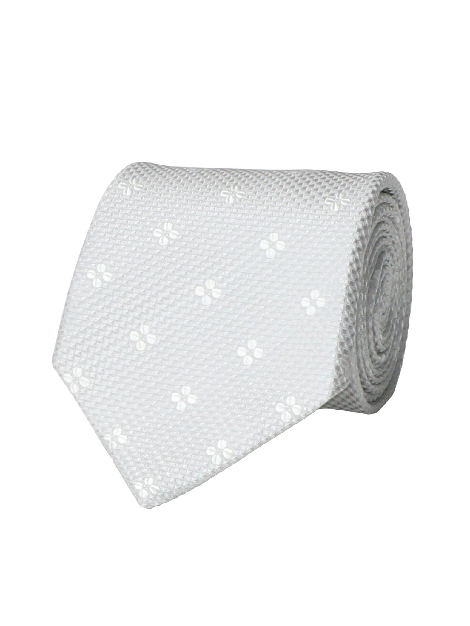 

United Arrows Green Label Relaxing GLR Silk Formal 8.0cm Komon Necktie, 31346994765 0700 SILVER(07) FREE