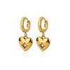 Luxury Zircon Heart Star Earrings For Women Gold Color Stainless Steel Heart Drop Earring Fashion Aesthetic Christmas Jewelry