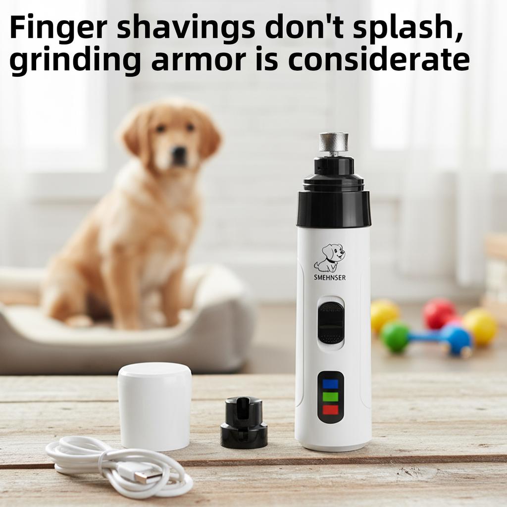 Dog Nail Grinders USB Charging Electric Dog Nail Clippers Vibration Cordless Dog Grooming Safe Clippers for Small Large Dog Cat