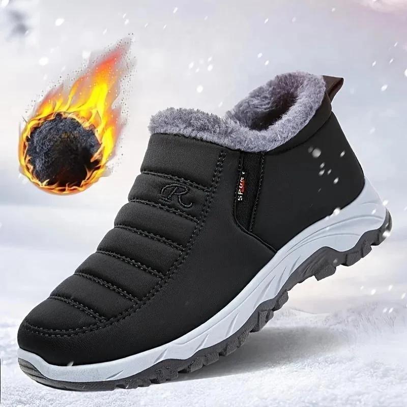Men'S Winter New Style With Plush And Thick Snow Boots Warm And Comfortable Cotton Shoes Fashionable And Casual Sports Shoes