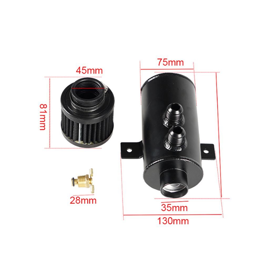 10AN Baffled Oil Catch Can Universal Oil Breather Tanks with Valve 750ml