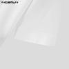 Men 2pcs Tops Incerun Suits And Drawstring Long Pants Loungewear