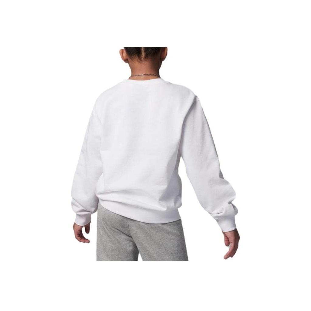Jordan Logo Letter Print Pattern Crewneck Sweatshirt Kids Sweatshirt White FJ6549-100
