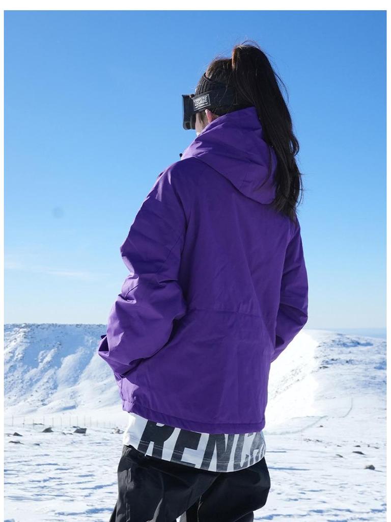 Unisex Purple Ski Suit Set -40℃ Cold Protection, Autumn/Winter Mountaineering Jacket