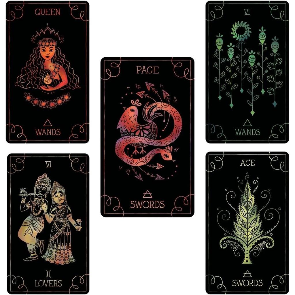 Kancharo 78-Card Tarot Card Set [Folklore Tarot] Includes Japanese Tarot Card Instructions & Pouch (Authentic)