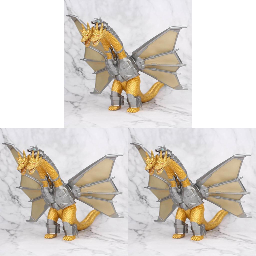 Stunning 8" Godzilla Monster Mecha King Ghidorah 3 Head Dragon Figure Toy Gift Collectible