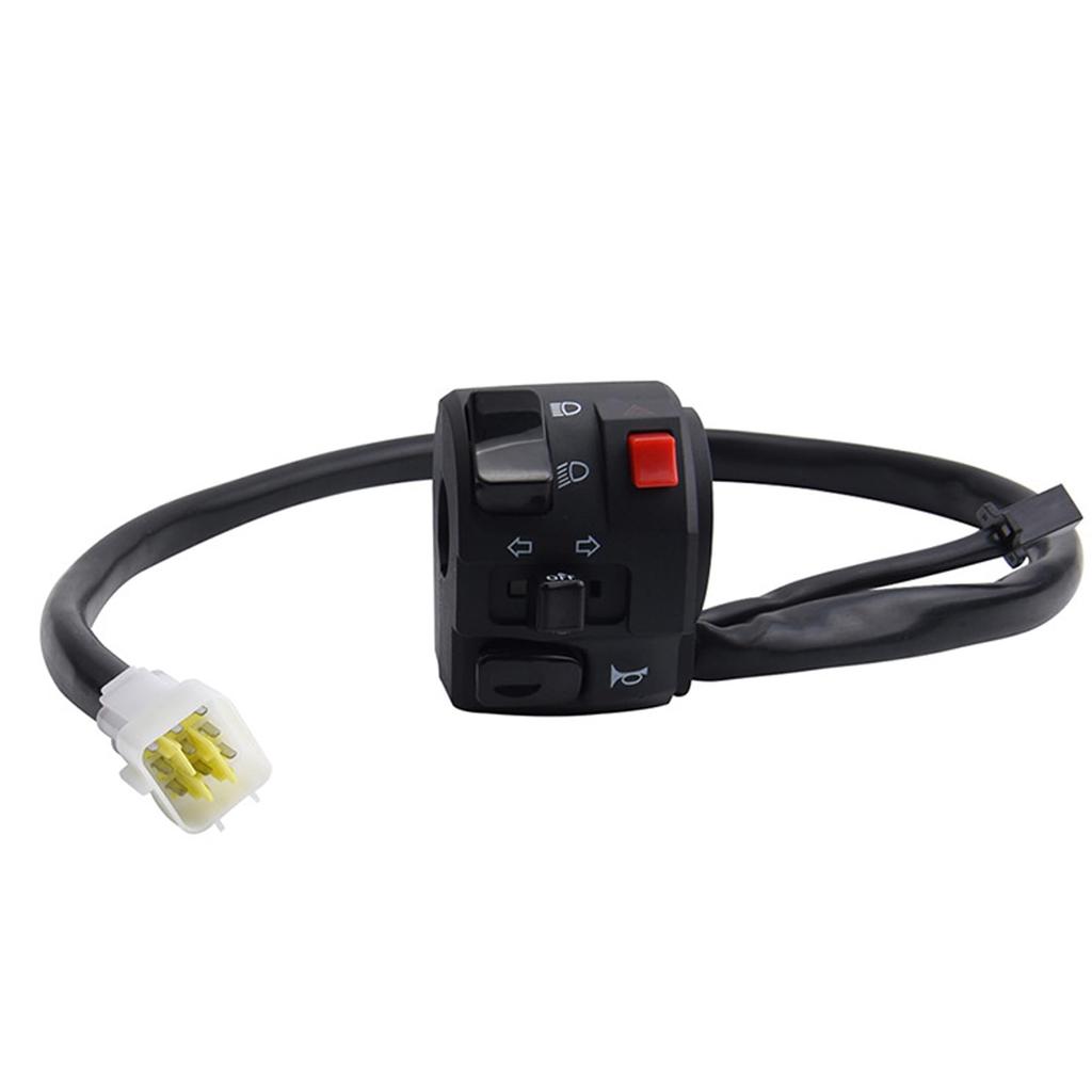 REYLNXR Motorcycle Steering Wheel Switch Left Side 7/8 Inch 22mm Handle Retrofit High Beam