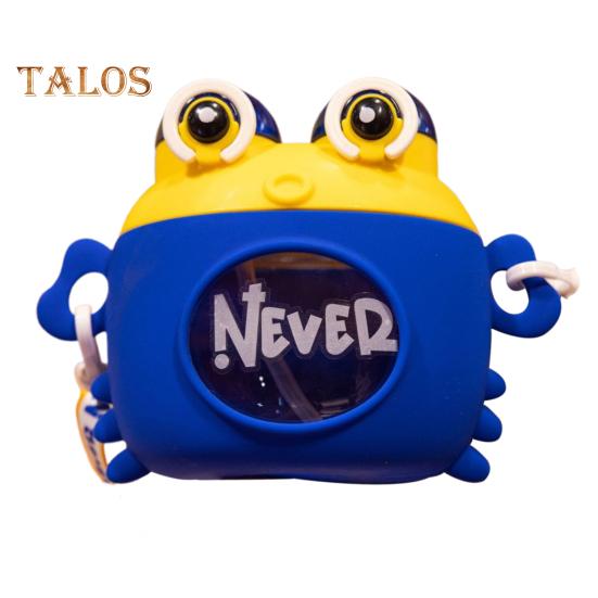 

Детская бутылка для воды с ремешком и соломинкой в виде краба, мультяшная кружка для питья, кувшин для мальчиков и девочек, емкость 600 мл, бутылка для воды для активного отдыха и использования в школе синий