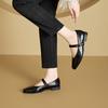 Frühlings- und Herbst-Französische Freizeitschuhe Damen Retro Ein-Wort-Schnalle mit Mary Jane Damen Schuhe Leichter Mund Runde Spitze Niedriger Absatz Einzelne Schuhe mothe