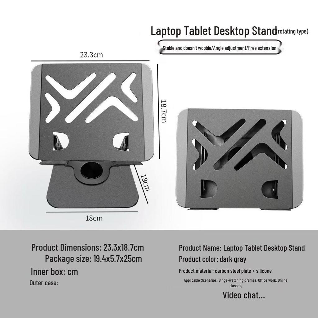 360° Otočný Skladací Kovový Stojan pre Laptopy, Tablety & Telefóny