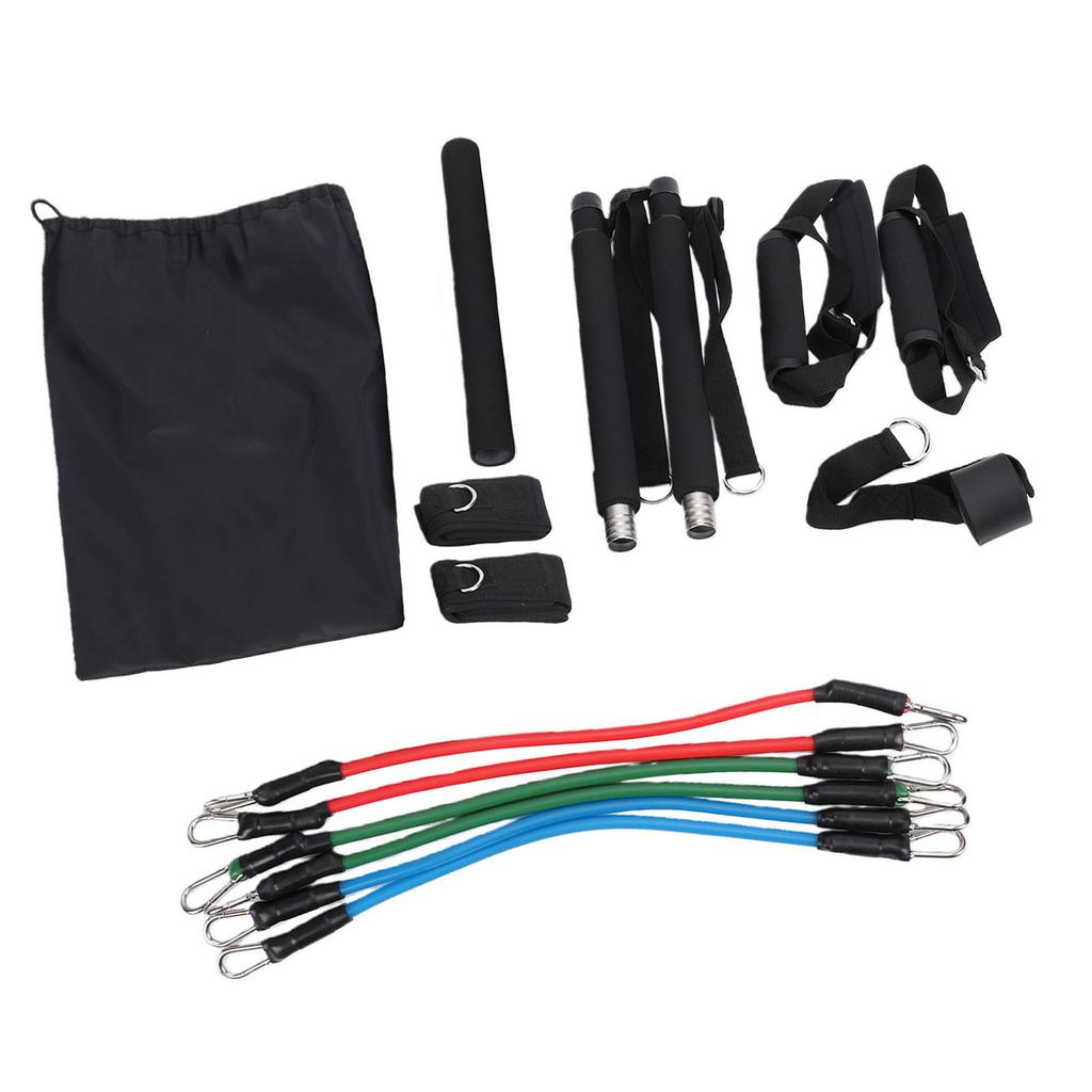 Pilates Bar Kit with Fitness Bands for Women TPE Pilates Workout Equipment for Legs Hip Waist Arm Full Body Training