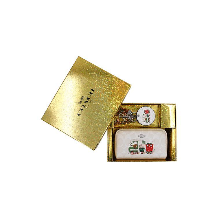 

Coach Boxed Keychain Set PVC Clutch Women Accessories White C1751-SVRFI Basic Set (Bag+Dust Bag)