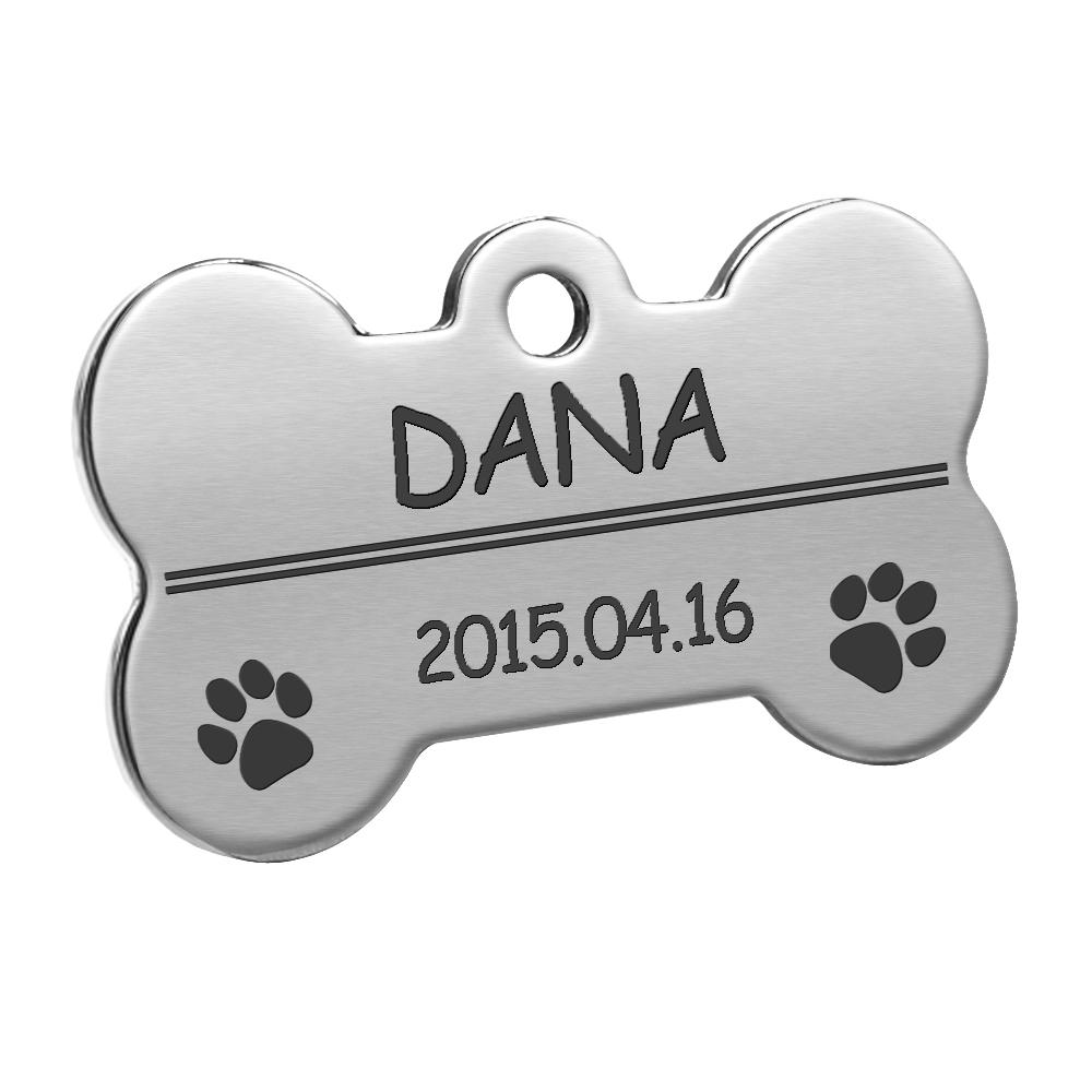 Medagliette Personalizzate per Cani Gatto Cucciolo ID Nome Collare Targhetta Ciondolo Accessori per Animali Osso/Zampa Glitter