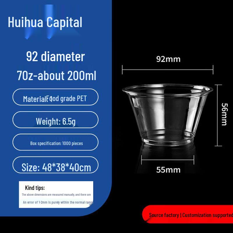 HUIHUADU Disposable Thickened Plastic Coffee & Milk Tea Cups