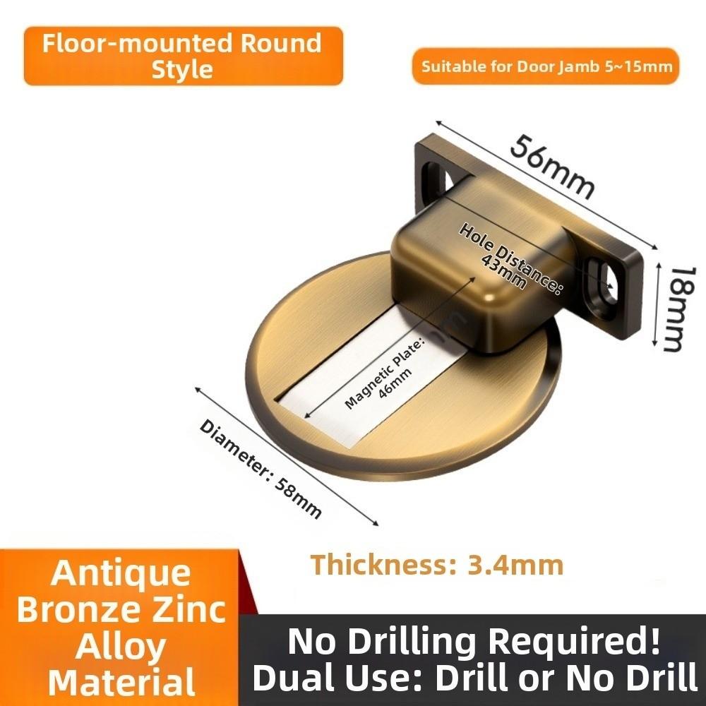 New No-drill Door Catch Floor-mounted Silent Magnetic Anti-collision Door Catcher Concealed Door Top