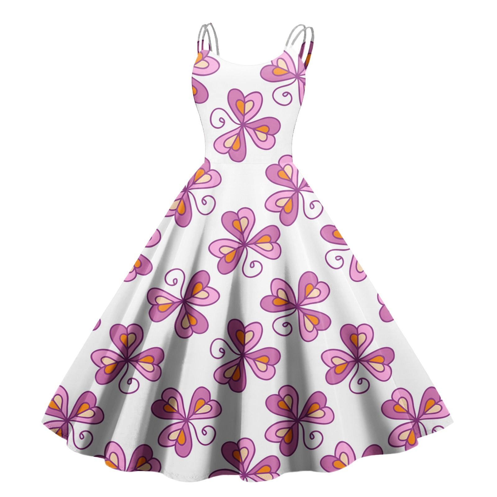 

Женская мода ул.. Сексуальное винтажное платье с открытыми плечами с принтом ко Дню Святого Патрика XL небесно-голубой