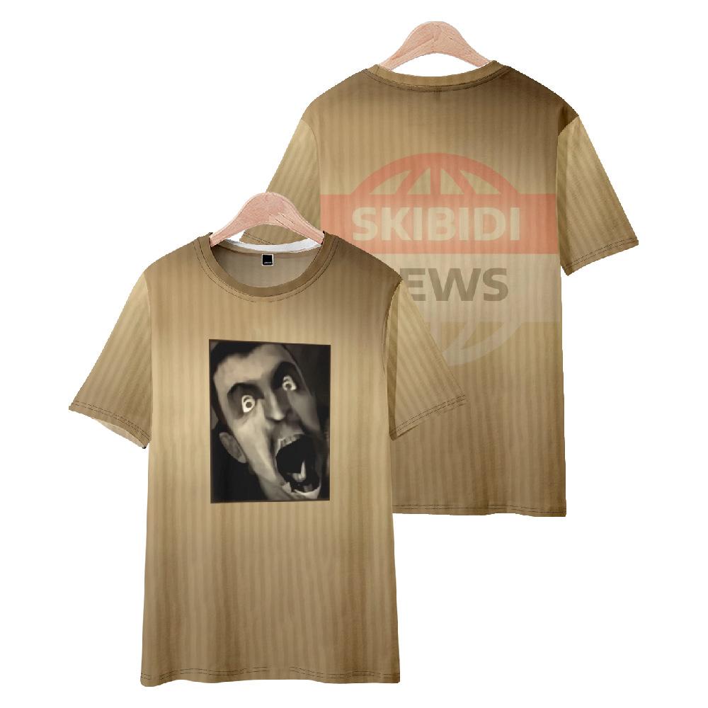 

NEW Arrivals Summer Fashion Women/Men s Casual Game Skibidi Toilet Printed Short Sleeve T-shirts XXS коричневий