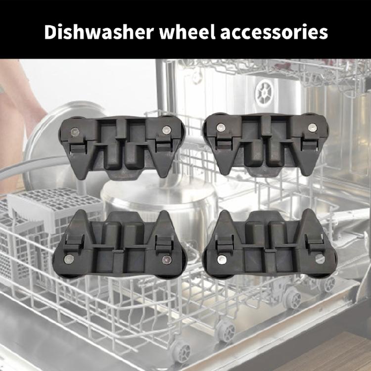 Pack of 4 Practical Replacement Wheel Dishwasher Lower Rollers Dishwasher Component Dishwasher Wheels Plastic Texture