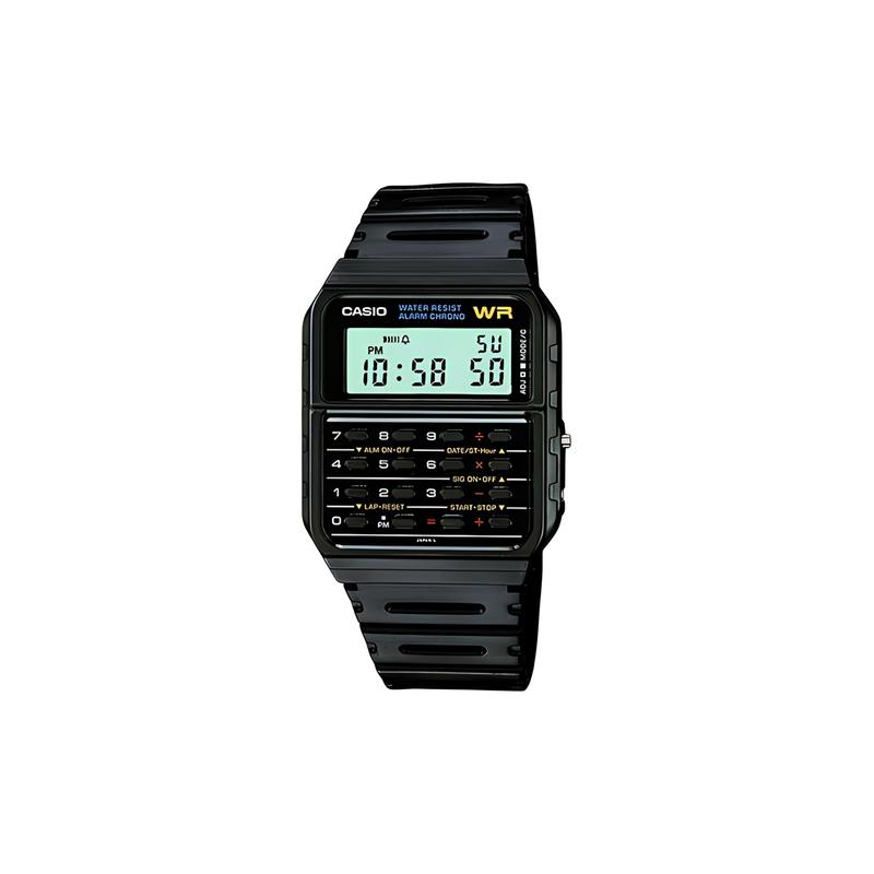 CASIO Customized watch modified series blue mirror black resin case waterproof CA-53W-1z modified-mo CA-53W-1z(Watch5-GaiZhuang-MoYingSongZhen) чёрный
