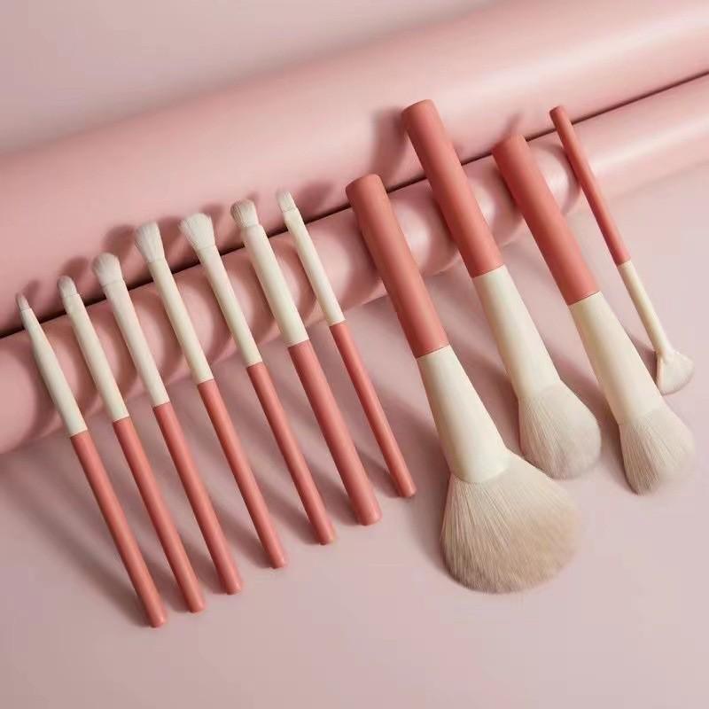 Série Vacances Set de 12 Pinceaux de Maquillage - Pinceaux Super Doux pour Fards à Paupières, Poudre Libre et Débutants