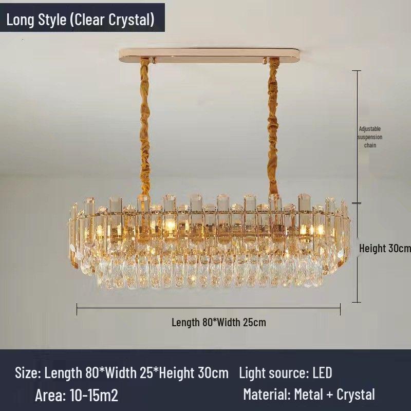 Luxurious Postmodern Crystal Chandelier - Modern Minimalist Lighting Fixture for Living Room, Bedroom, or Restaurant