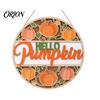 Rustic Farmhouse Wall Art Autumn Harvest Wooden Wreath Pendant, Front Door Hanging Ornaments with Hemp Rope, Natural Wood Fall Sign Pumpkins