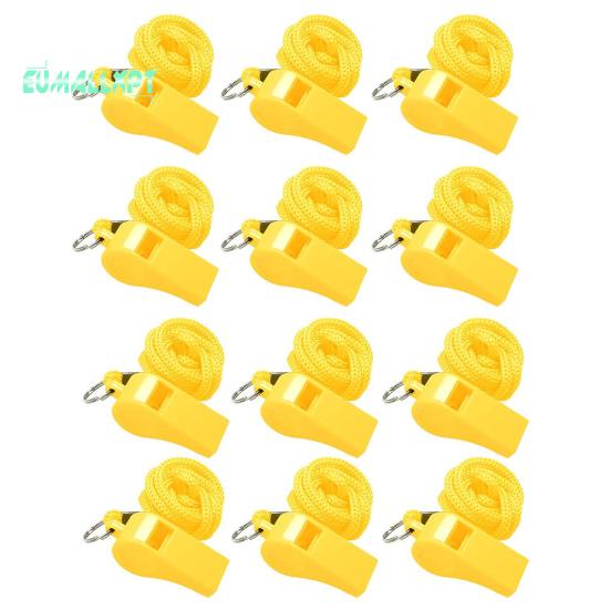 12Pcs Farbige Sport Pfeifen Lanyard Laut Klaren Klang Hohe Dezibel Kompakte Tragbare