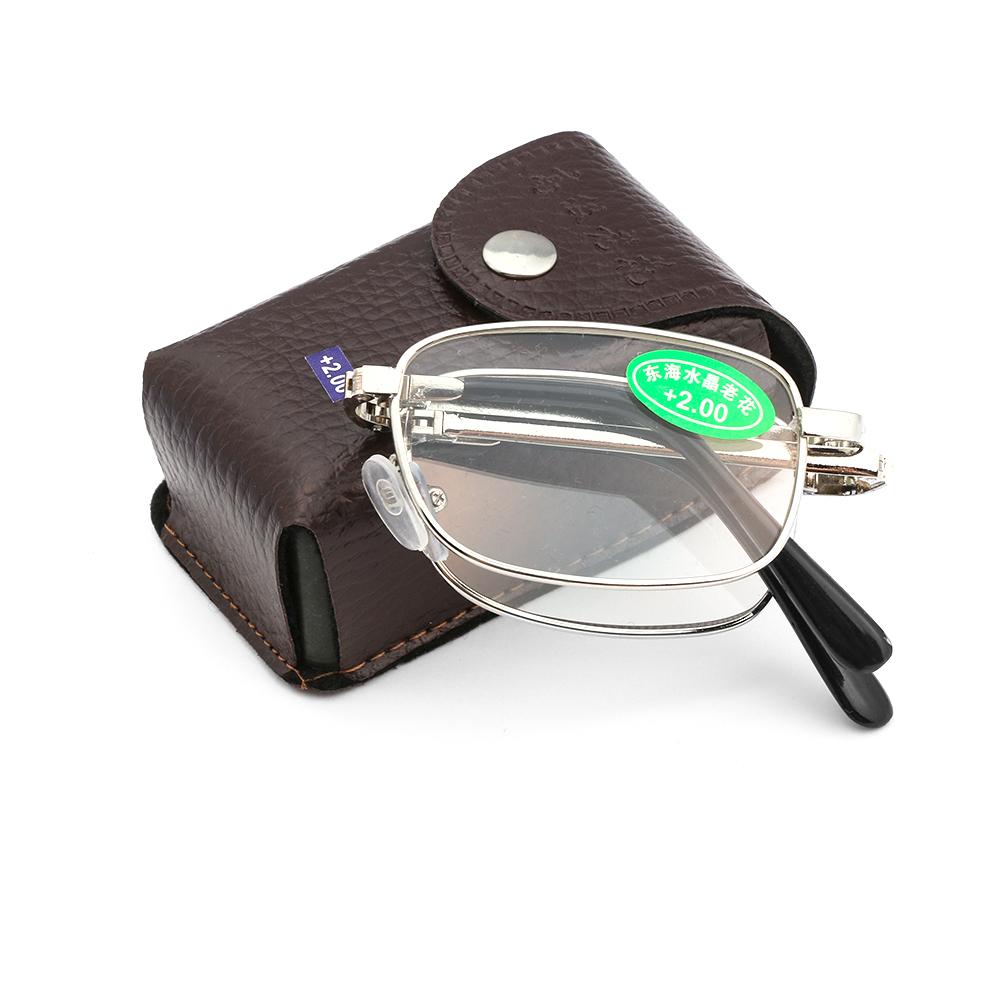 Foldable Reading Glasses Folding Hyperopia Men Women Metal Classic Style Digital Device Reading glasses with case 10 15 20 25 30 35 40