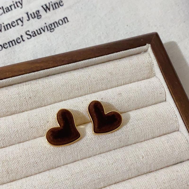 Silver Needle Flocked Round Square Stud Earrings: Elegant and Versatile High-End Jewelry