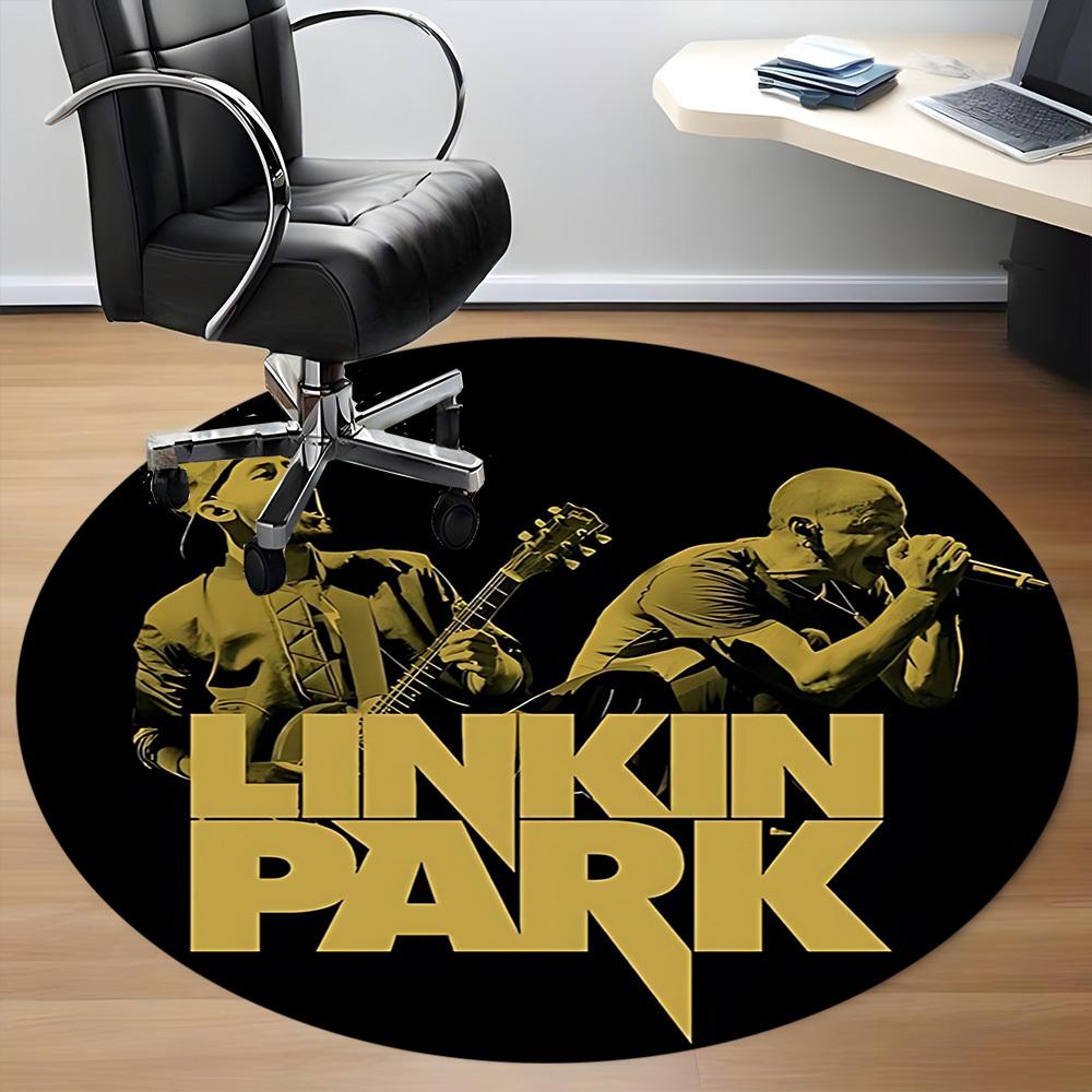 1PC Linkin Park Office Round Rug, Non-slip, Soft and Durable Office Rug for Interior Decoration, Perfect for Office, Beautiful Decoration