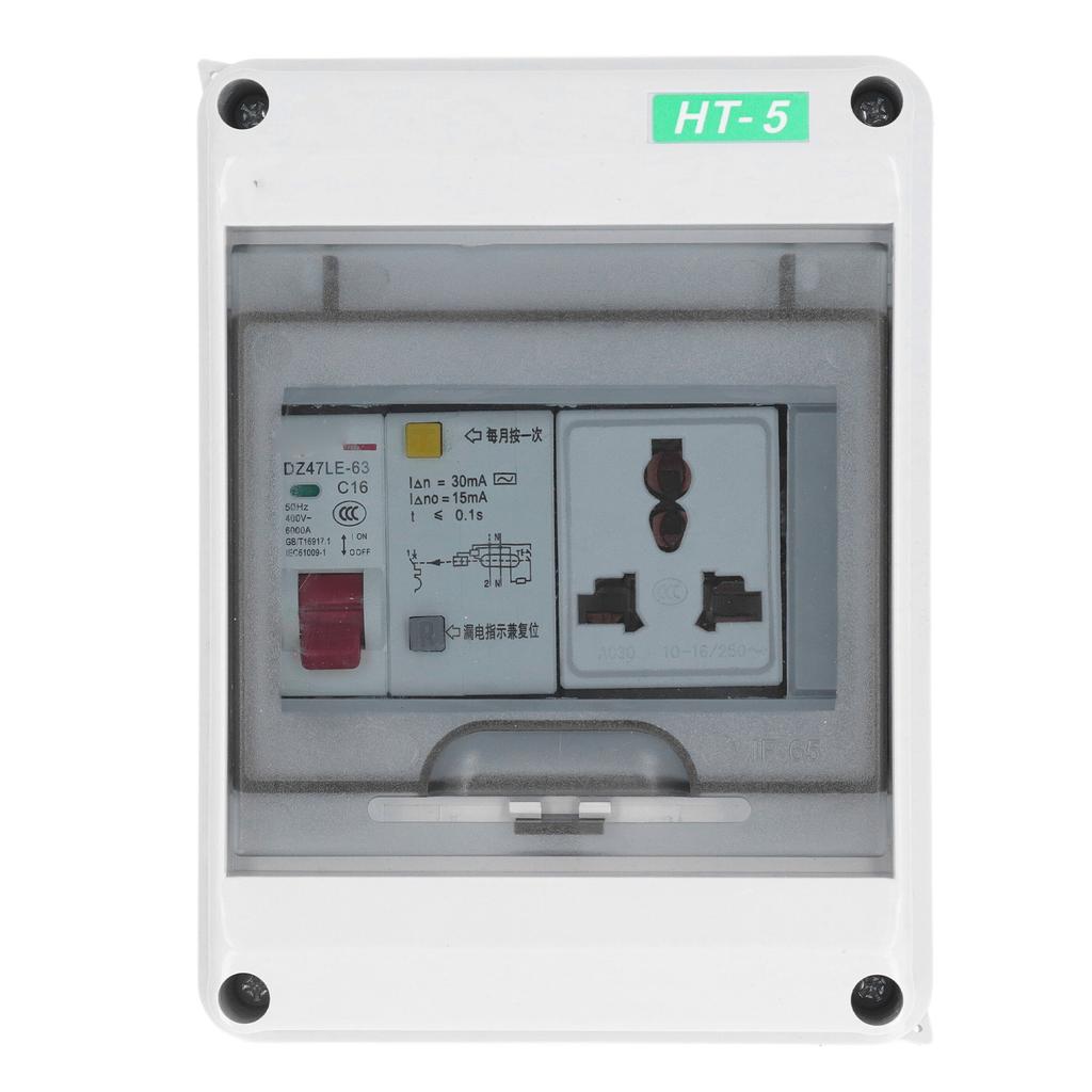 Surface Mount Distribution Box with 250VAC 10‑16A 3 Hole Socket MCB RCBO Circuit Breaker IP65 Waterp