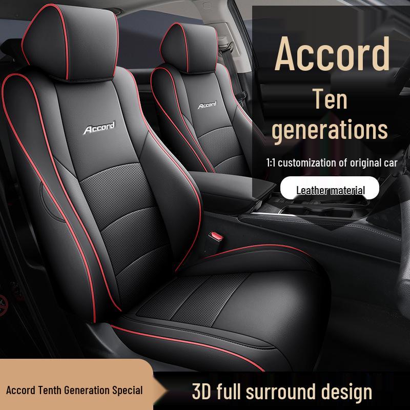 Accord Tenth Gen Leather Seat Cushion - Universal Fit, Four Seasons, Five-Seat.