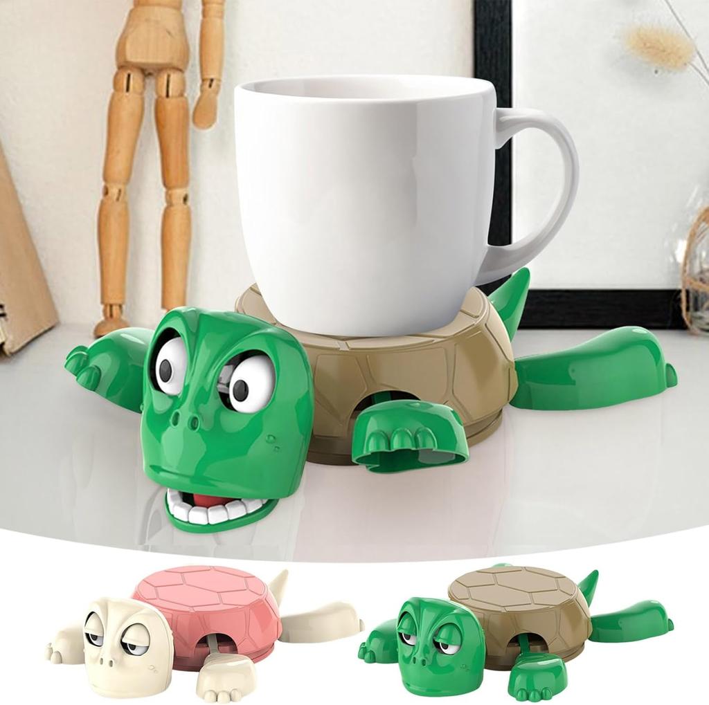 Turtle Coaster with Funny Expression When You Put a Glass On His Back - Fully Colored - Gag Gift for a Turtle or Tortoise Lover
