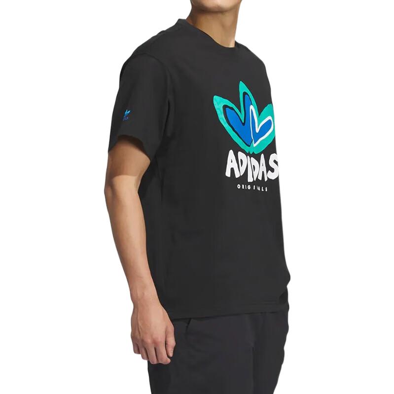 Adidas Originals Valentines Day Special Collection Heart Logo Crew Neck T-Shirt Unisex Tops Black IK8668