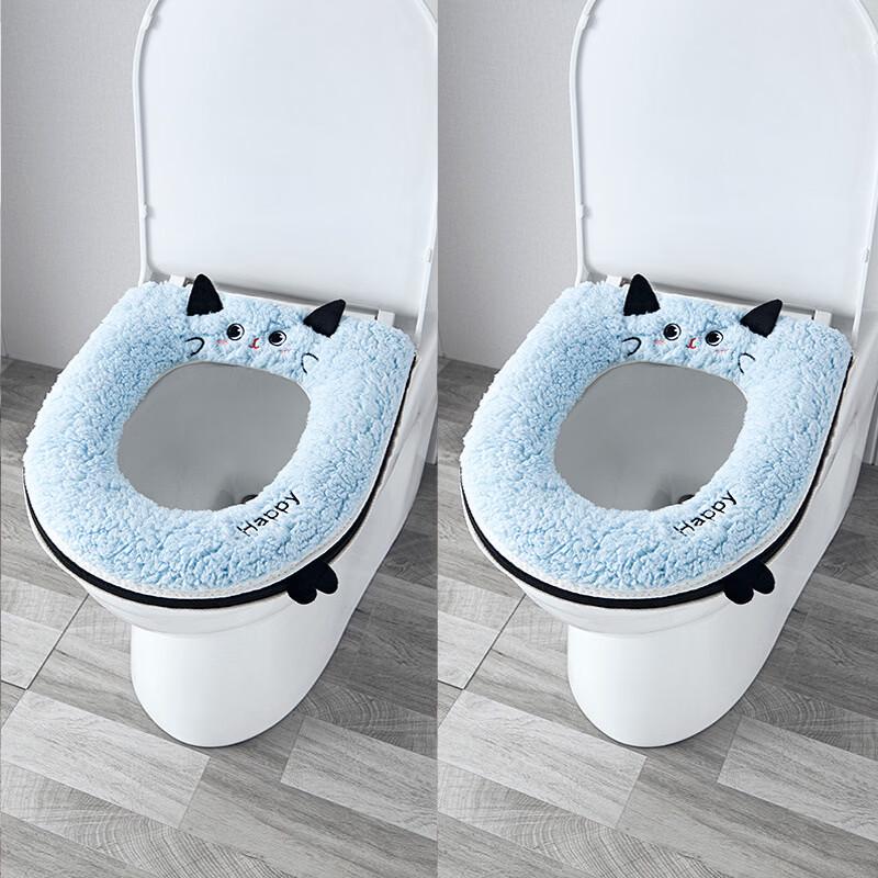 PULIAN Cartoon Zippered Warm Toilet Seat Cover