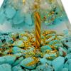 [GOLD STONE] Orgonite Pyramid, Wealth Tree, Natural Stone, Approx. 5cm Wide, Figurine, Power Stone, Purification, Turquoise, Quartz, Approx. 5cm Wide