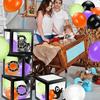 4 Pcs Halloween Balloon Box Transparent Boo Ghost Balloon Box for Halloween Baby Shower Gender Reveal Birthday Party Decor