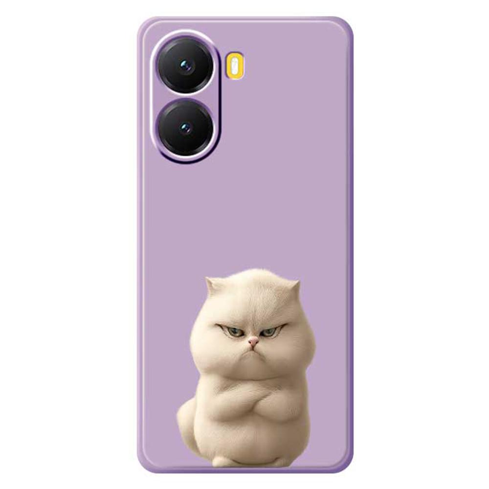 For Xiaomi Redmi Turbo 4 5G/Poco X7 Pro 5G Case Angry Cat Pattern Printing Straight Edge TPU Phone Back Cover