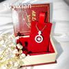 925 Sterling Silver Fashion Exquisite Beating Heart Zircon Necklace Birthday Party Anniversary Gift