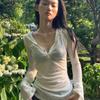 Hooded T Shirt Women Clothes Long Sleeve See Through Slim 2000s Clothes Y2k Tees Female Clothing Chic Spring Tops Korean