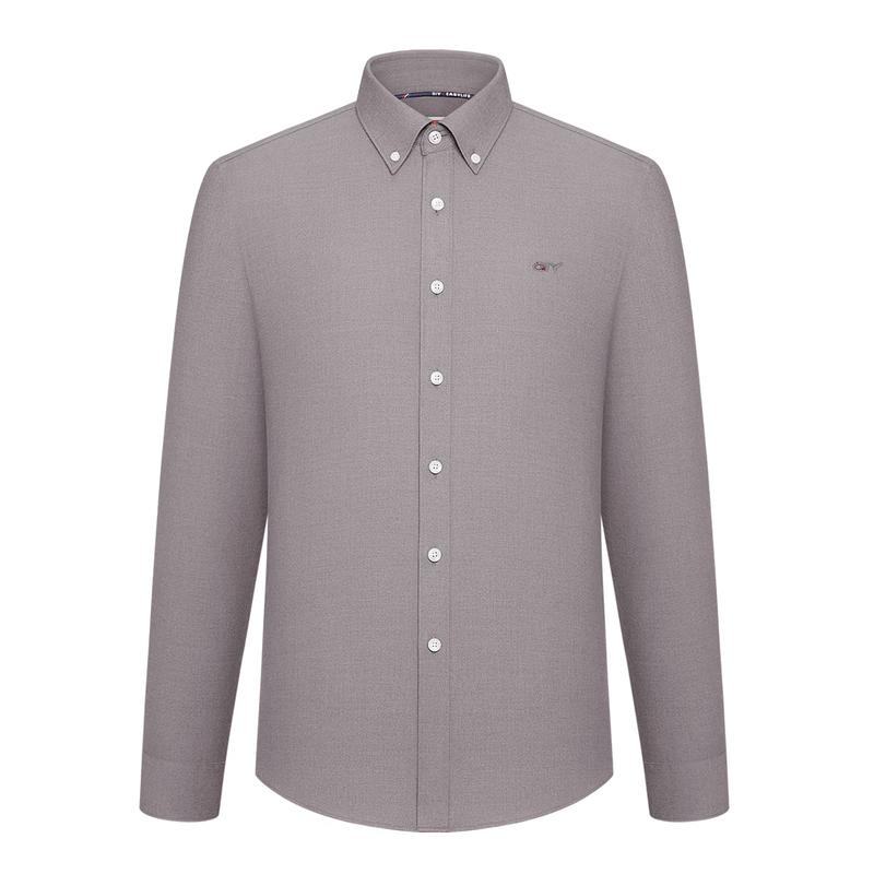 Goldlion Men's Pure Color Long-Sleeved Casual Shirt