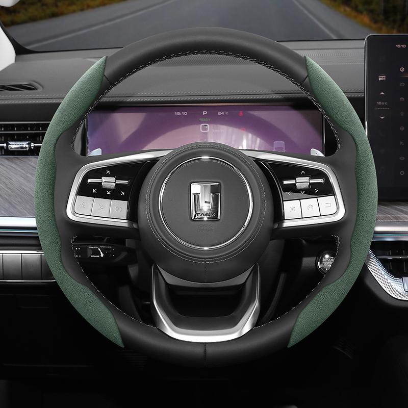 zkfan8 Suitable for Tank Anti-Slip Buckle Segmented Suede Steering Wheel Cover Suitable for 300 400 500 700 800 Hi4T Hi4Z Winter and Warm Accessories