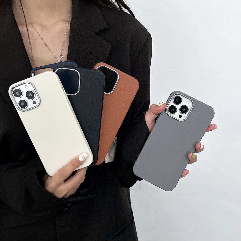 For Apple 17promax Phone Case for IPhone 16 Premium Imitation Lychee Skin Pattern 15 All Inclusive Protective Case 14 New