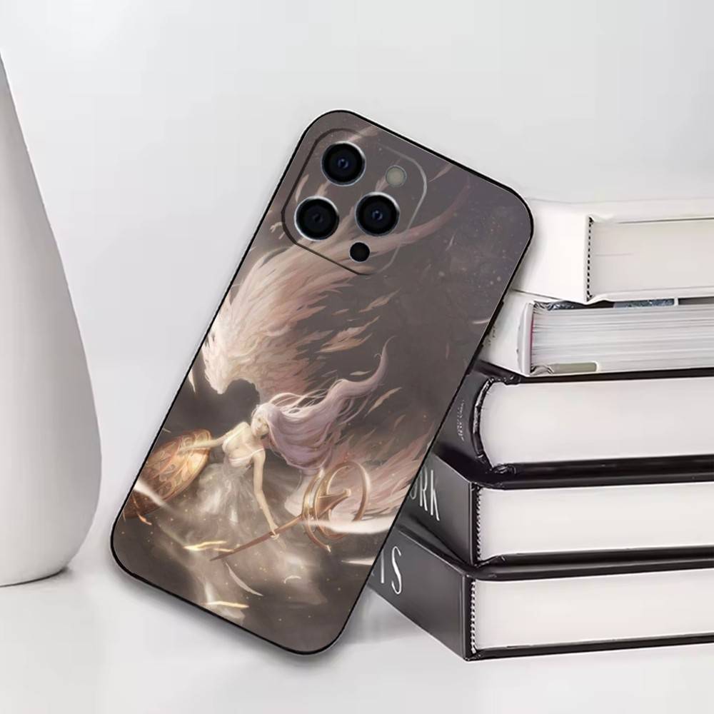 

Saint Seiya Athena Phone Case For iPhone17,16,15,14,13,12,11 Plus,Pro Soft Silicone Black Case iPhone11PROMAX