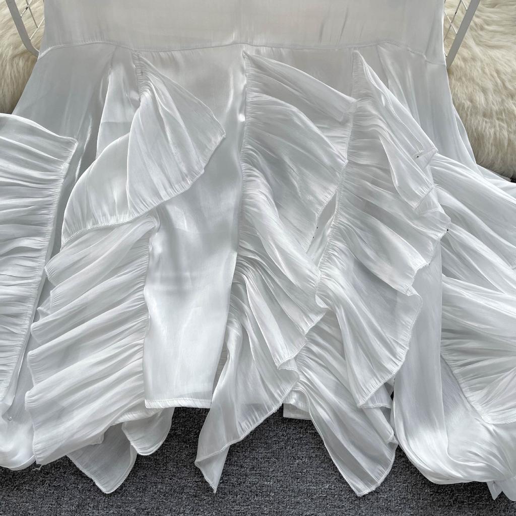 Unregelmäßige Rüschen Langarm Loose Shirt Damen Herbst Französisch Bluse